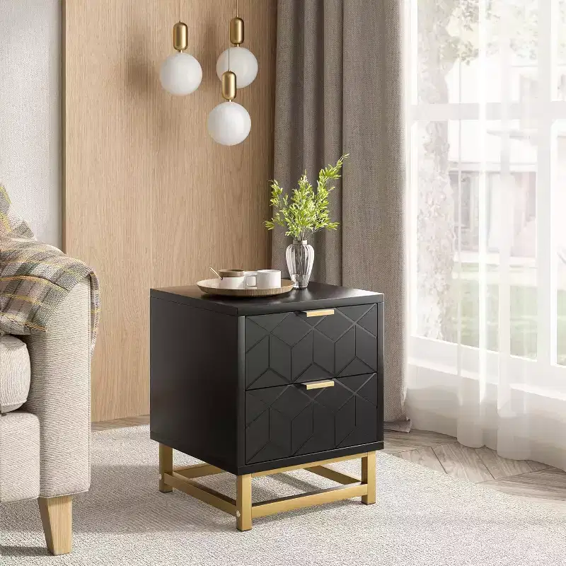 Drawer Dresser with Metal Legs, Wood Dressers Chest Organizer with Wide Storage, Modern Chest of Drawers for Bedroom, Living Room,Hallway