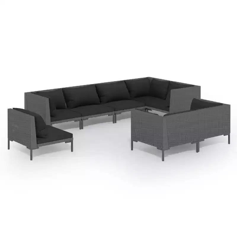 vidaXL Garden Lounge Set Dark Grey