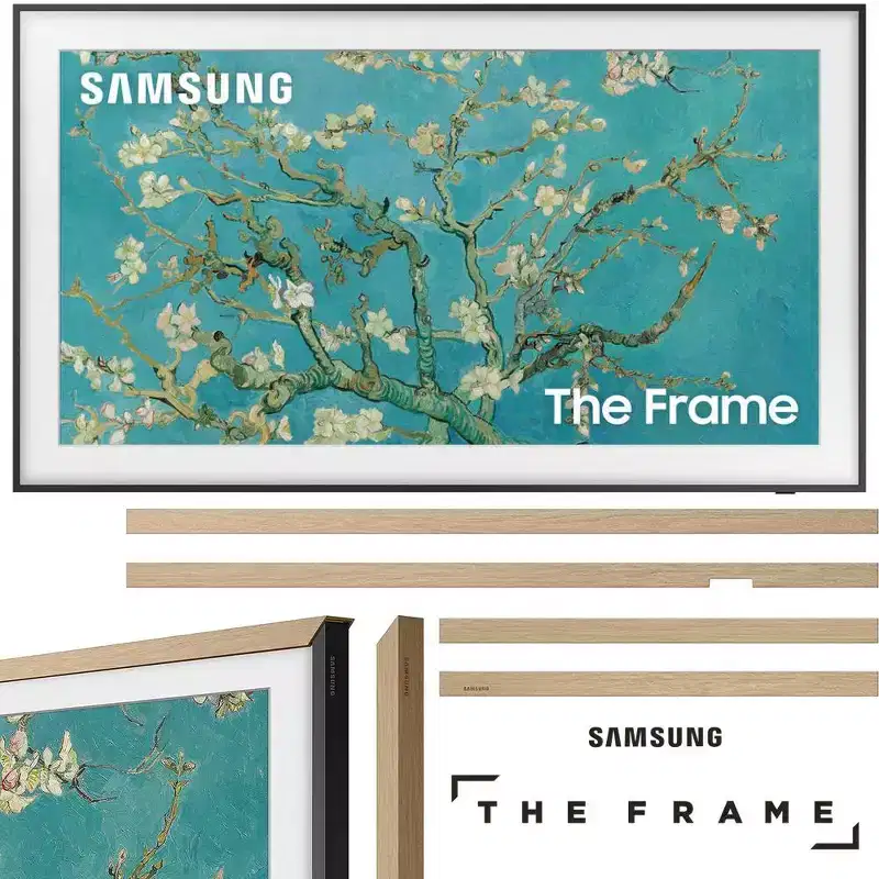 Samsung 32 Class The Frame QLED HDR LS03C with Modern Teak Bezel