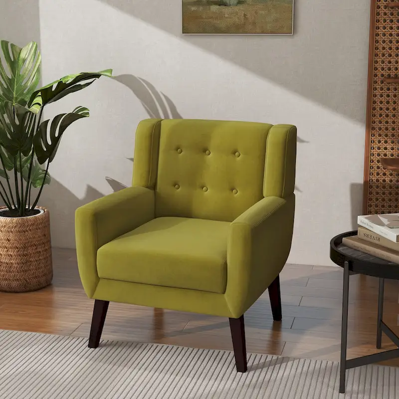 Modern Accent Chair Velvet Armchair - 28.9W x 35.1H x 29.5D