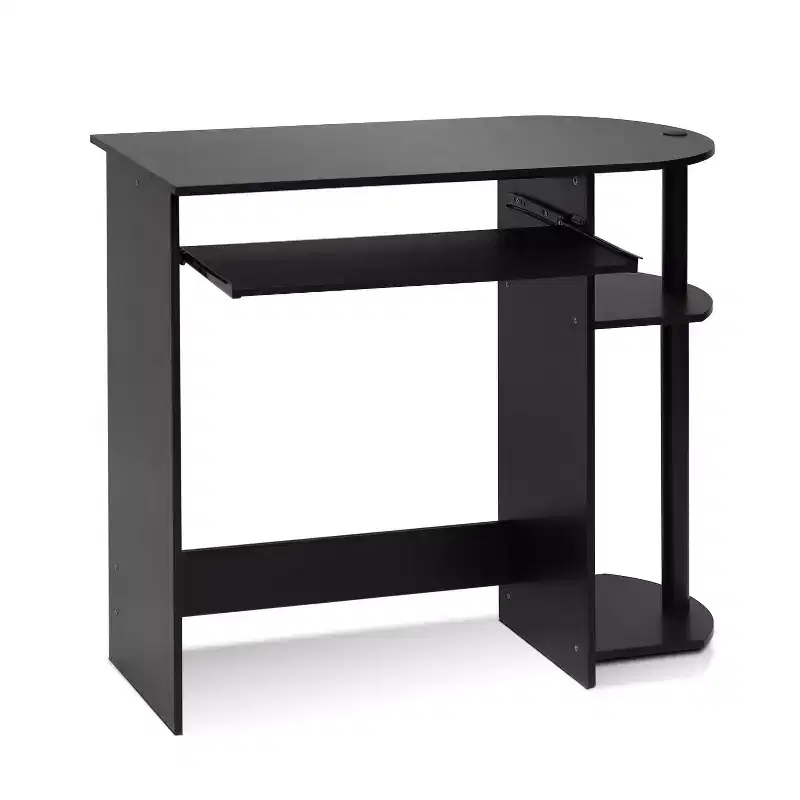 HomeStock 29.5 in.H Black Color Acacia Wood Computer Desks with File Drawer