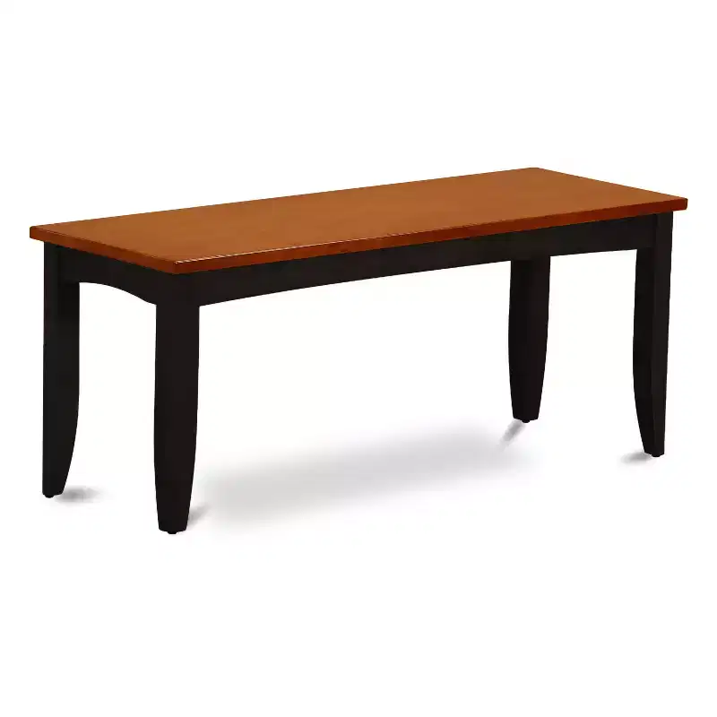 HomeStock Dining Room Bench with Solid Wood Seat, 52x15x17 Inch, Black