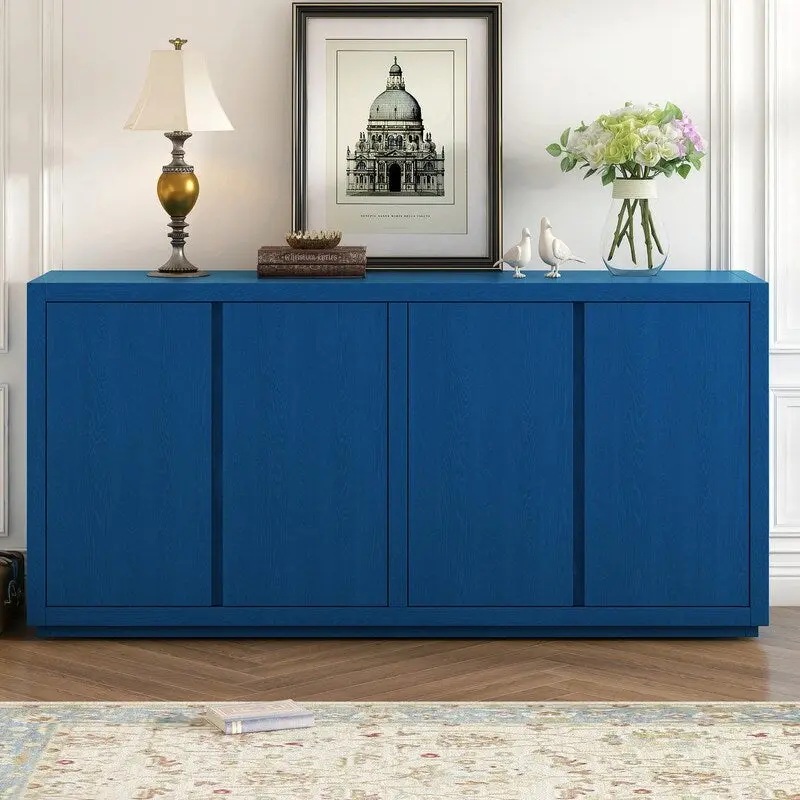 Four-Door Ash Veneer Sideboard Cabinet