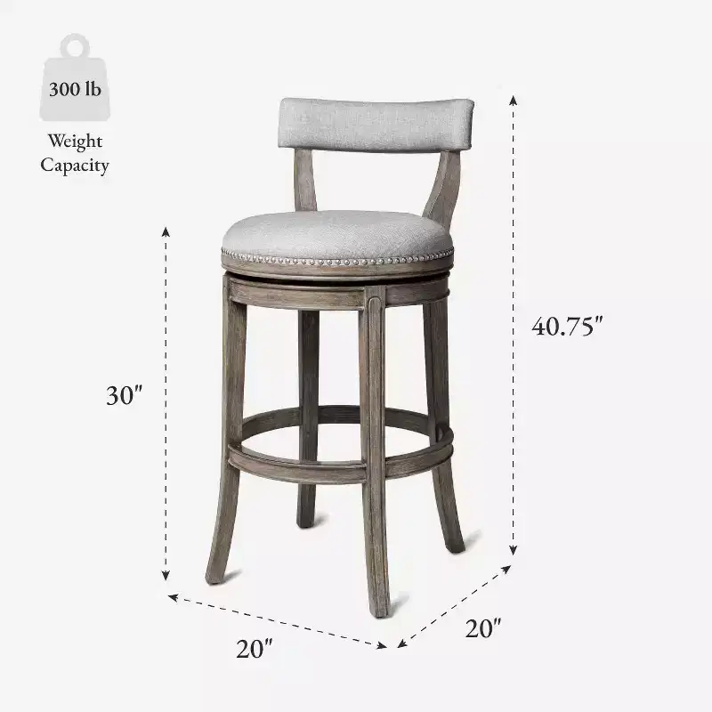 Alexander Swivel Bar Stool with Fabric Upholstery 31