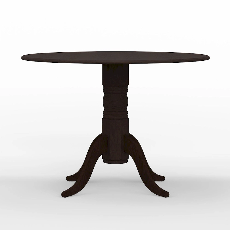 42 Wood Pedestal Base Double Drop Leaf Dining Table