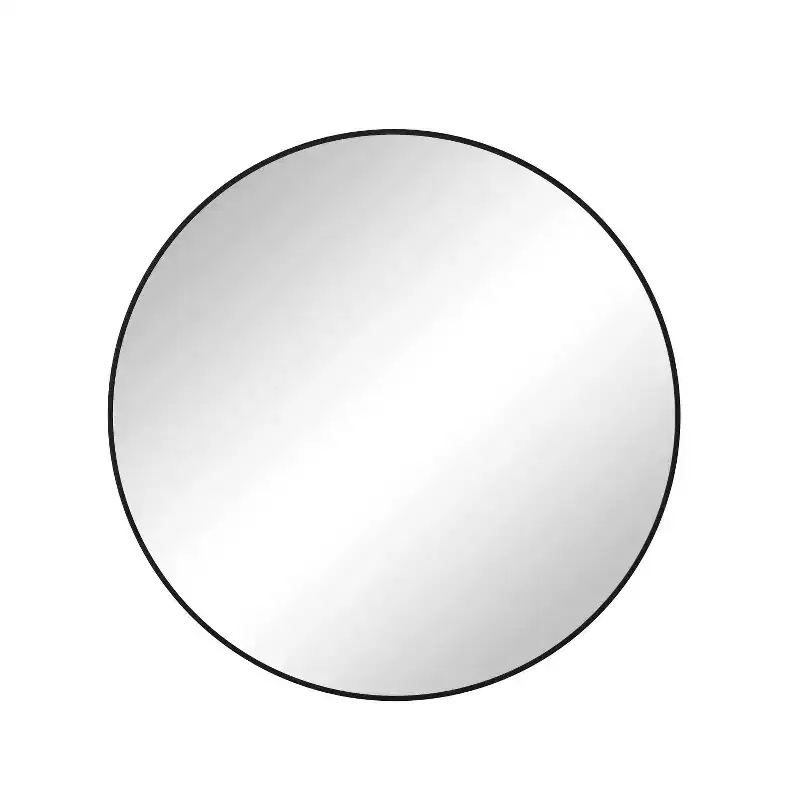TUYOHW Round Bathroom Mirror,Modern Metal Frame Vanity Mirror,Wall Mirror with Anti-Fog Coating for Bathroom and Living Room Decor,Black(5 sizes)