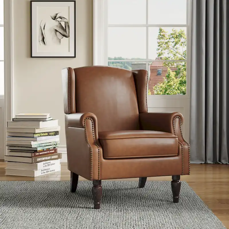 Upholstered Accent Chair Nailhead Trim Arm Chair