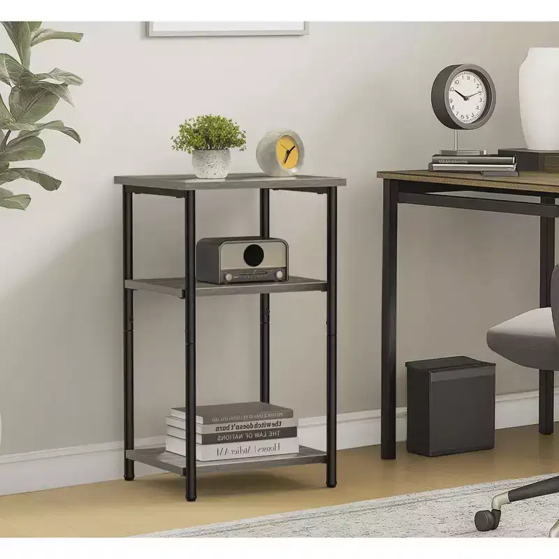 MAYEERTY 3-Layer Coffee Table Adjustable Height Storage Shelf