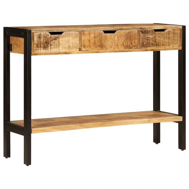 vidaXL Sideboard with 3 Drawers 43.3x13.8x29.5 Solid Mango Wood