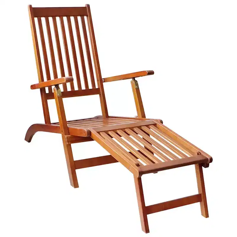 vidaXL Deck Chair Solid Acacia wood Standard Foldable Deck Chair
