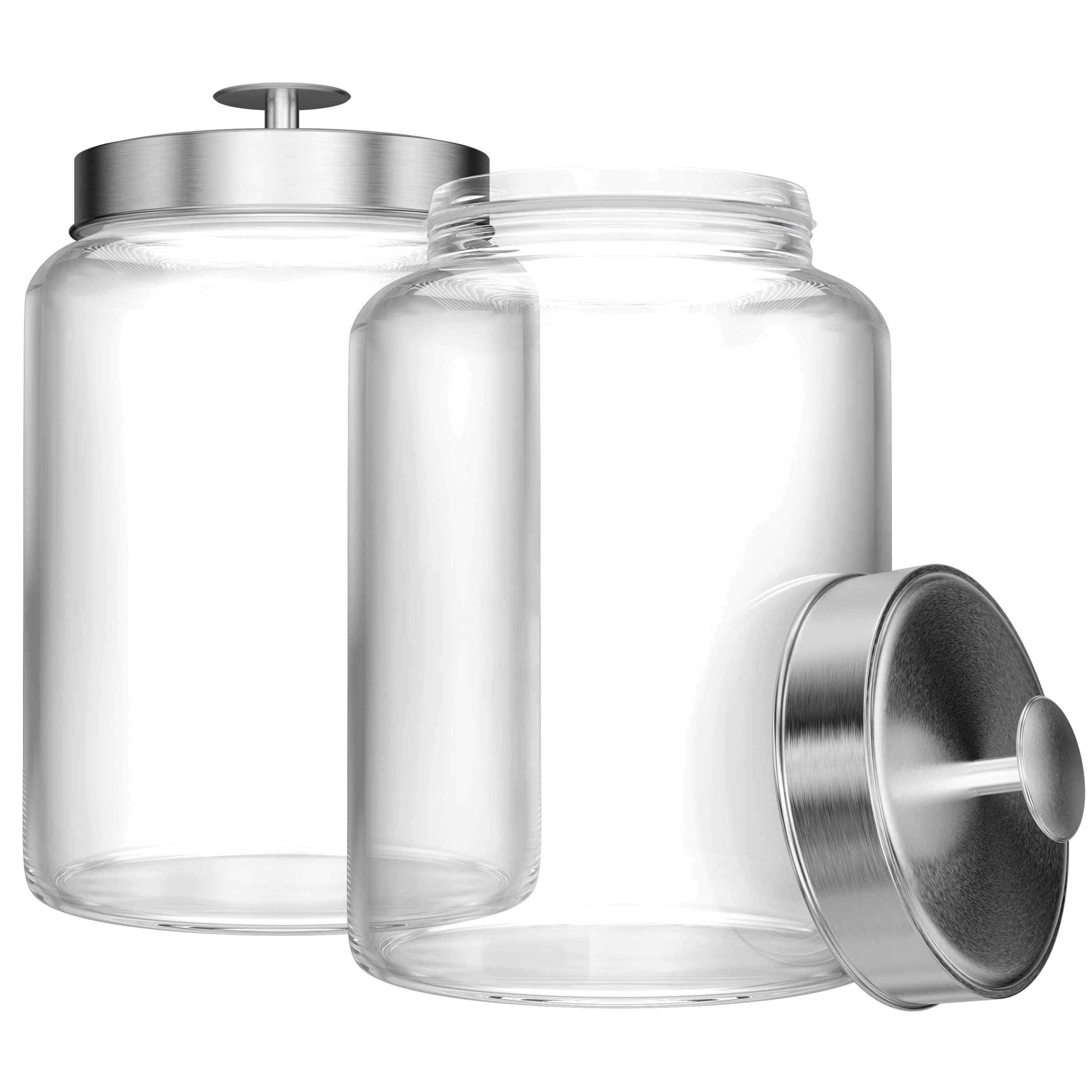 Glass Kitchen Canisters, Set of 2