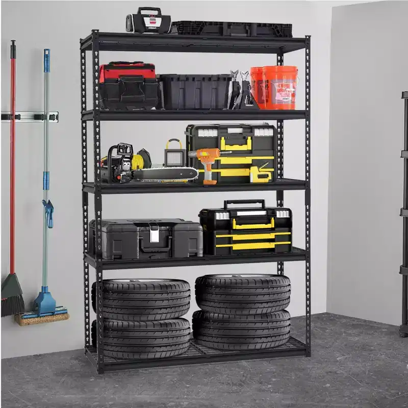 48 5 - Tier Garage Shelving, 2500 Lbs Capacity Heavy Duty Shelving Unit for Garage, Adjustable Metal Storage Shelves