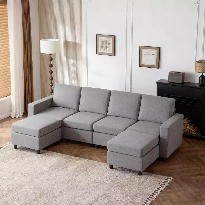 EROMMY 6 - Piece Modular Sectional Couch, Modular Couches and Sofas Sectional with Storage for Living Room