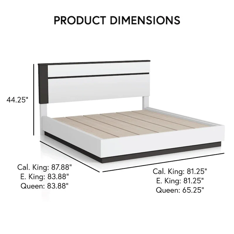 Conjira Modern 4-Piece White Wood Platform Bedroom Set