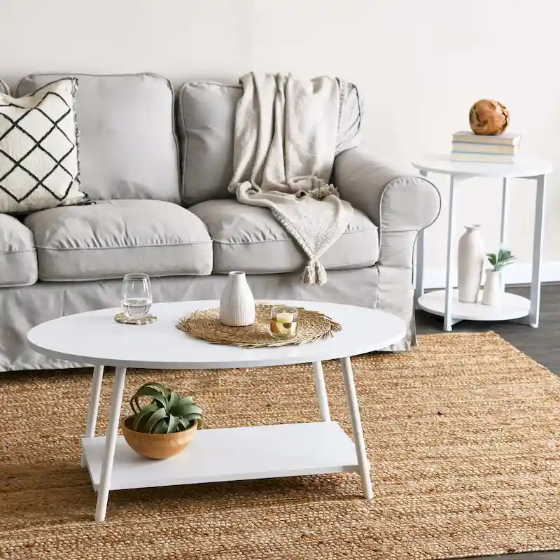 Household Essentials Coffee Table with Storage Shelf