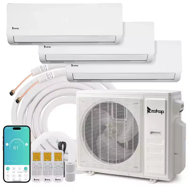 Karl Home 3-Zone 38000 BTU 20 SEER2 Mini Split Air Conditioner with Heat Pump (12K+12K+18K)