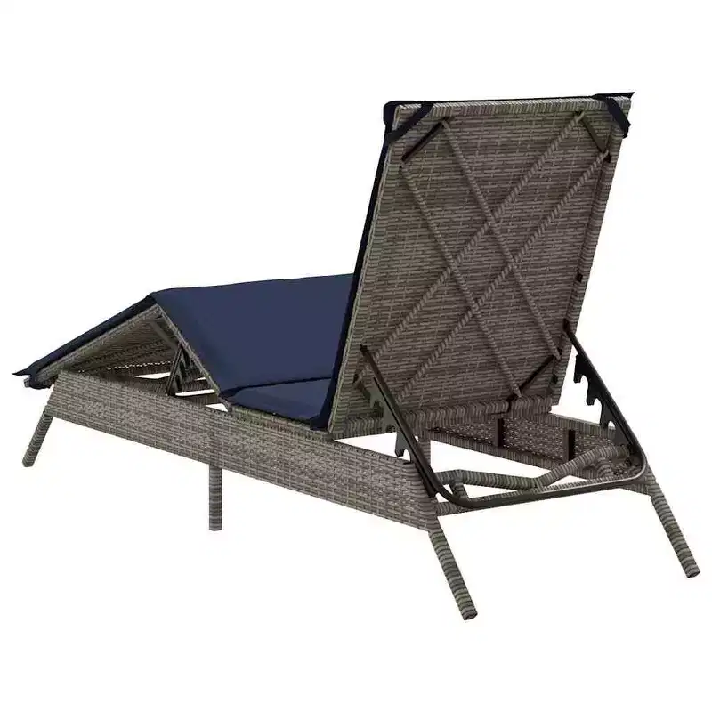 vidaXL Patio Sun Lounger PE rattan Extra Long Adjustable Footrests