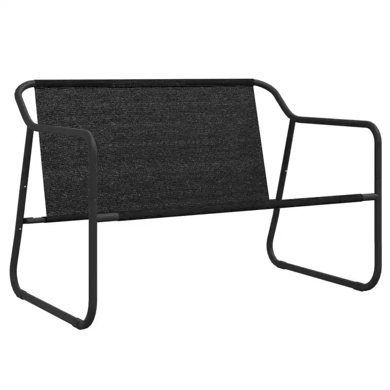 vidaXL 2-Seater Patio Bench with Cushion Anthracite Steel