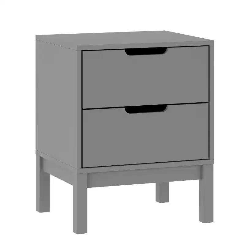Flash Furniture Dallas Wooden Night Stand, Bedroom Side Table with 2 Storage Drawers for Kids