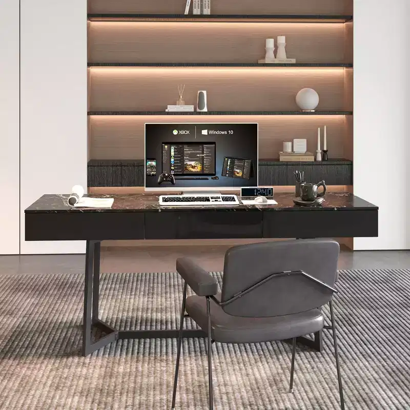 GDFStudio Fairmont Modern Office Desk with 3 Drawers