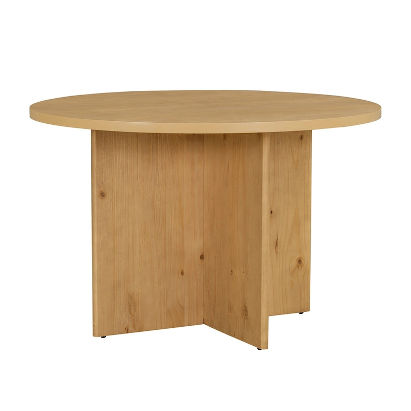 Sakin Modern 5-Piece Round Dining Table Set with Pedestal Base and Upholstered Chairs by GDFStudio
