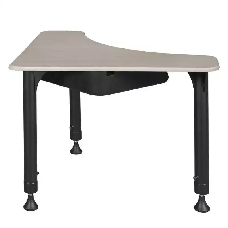 28 Inch Height Adjustable Activity School Desk with Book Storage and Maple Finish