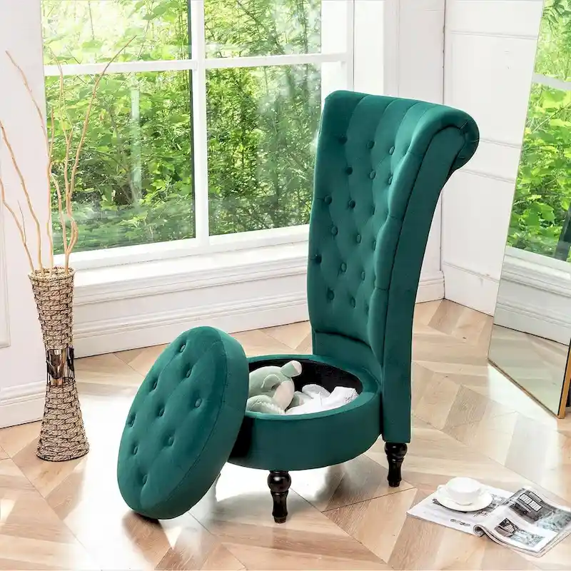 Gosser 20 Wide Velvet High Back Vanity Chair