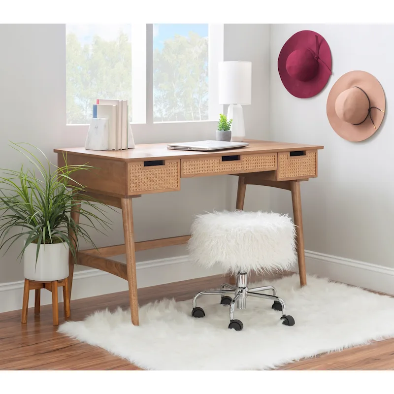 Rattan Mid-Century Desk