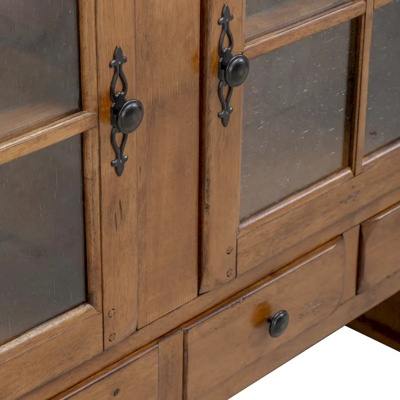 Rustic Oak Buffet and Hutch
