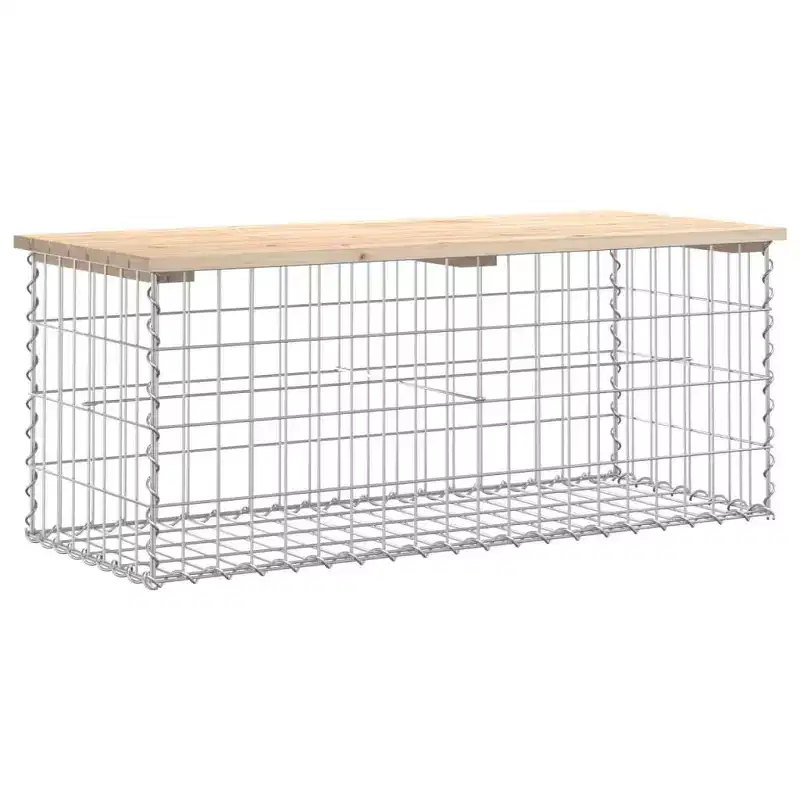 Garden Bench Natural Wood Solid pinewood, Galvanized steel Compact