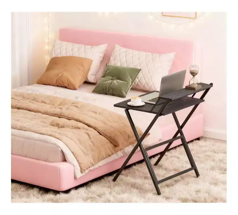 Foldable Desk with Monitor Shelf – X-Frame, Space-Saving Design
