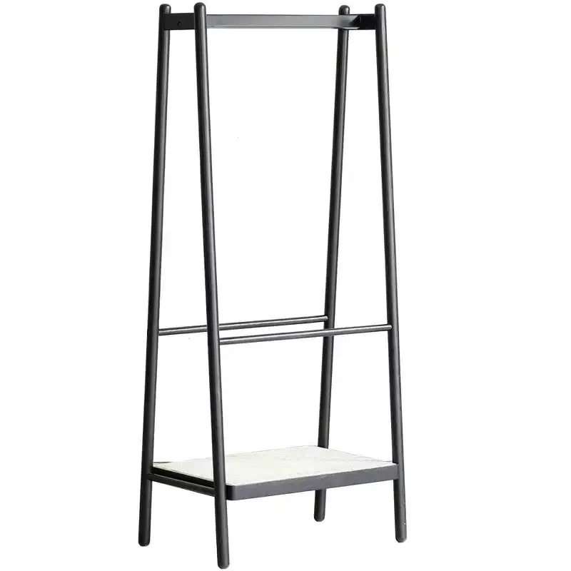 Solid Oak Clothes Hangers, Black Rattan Clothes Hangers, Clothes Hangers with Frames, Upright Clothes Hangers, for Hanging Clothes