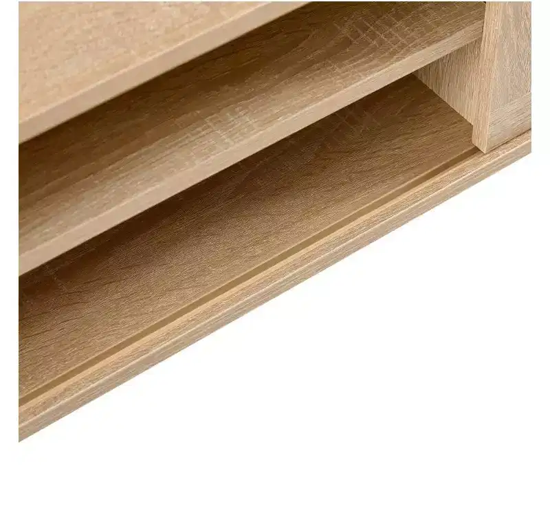 Solid Wood & MDF 55.12 Rattan TV Stand, Natural