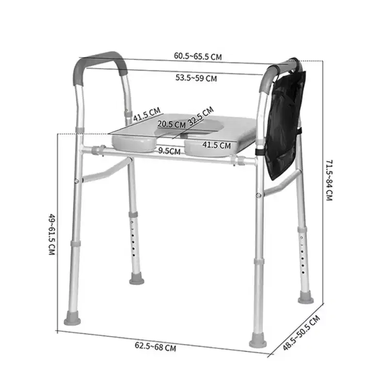 Toilet Seat Riser for Seniors, Raised Toilet Seat with Handles, Adjustable Height & Width, 300lbs Weight Capacity