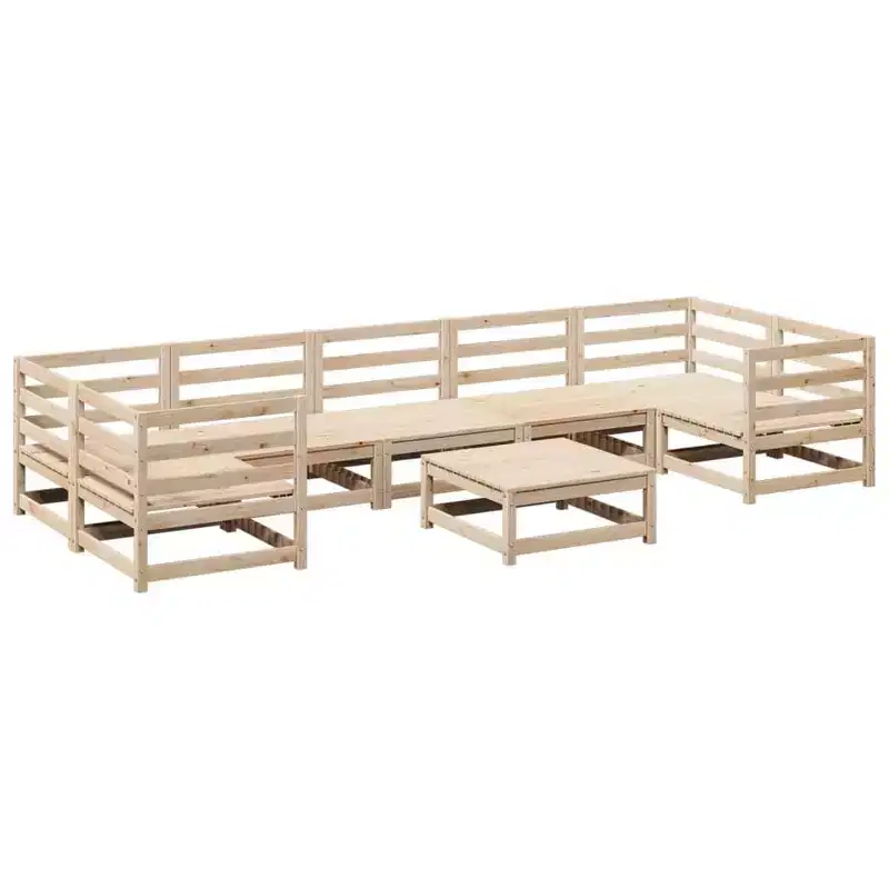 vidaXL Modular Garden Sofa Set with Cushions and Solid Wood
