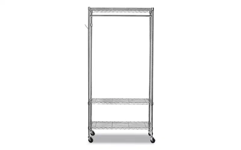 Alera Wire Shelving Garment Rack, 40 Garments, 48w x 18d x 75h, Silver