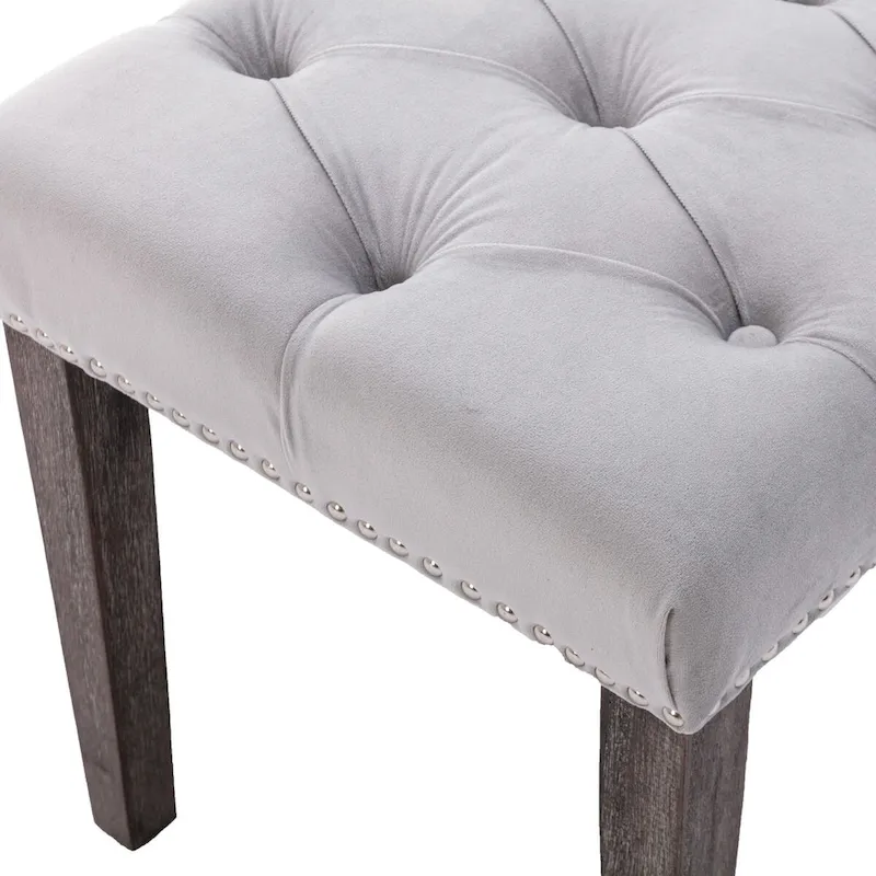 Upholstered Tufted Bench Ottoman Footrest Stool Accent Bench