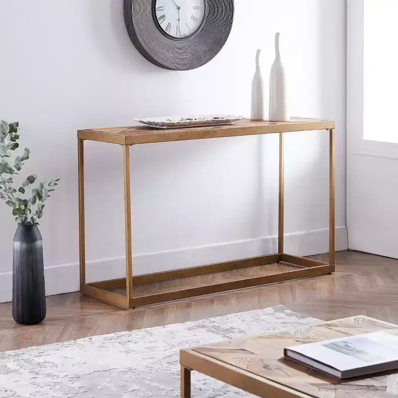 Dorville Reclaimed Wood Patchwork Console Table - Natural - SEI