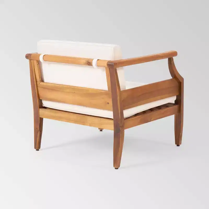 Aston 2pk Acacia Wood Mid-Century Modern Club Chairs: Weather-Resistant Patio Seating - Christopher Knight Home
