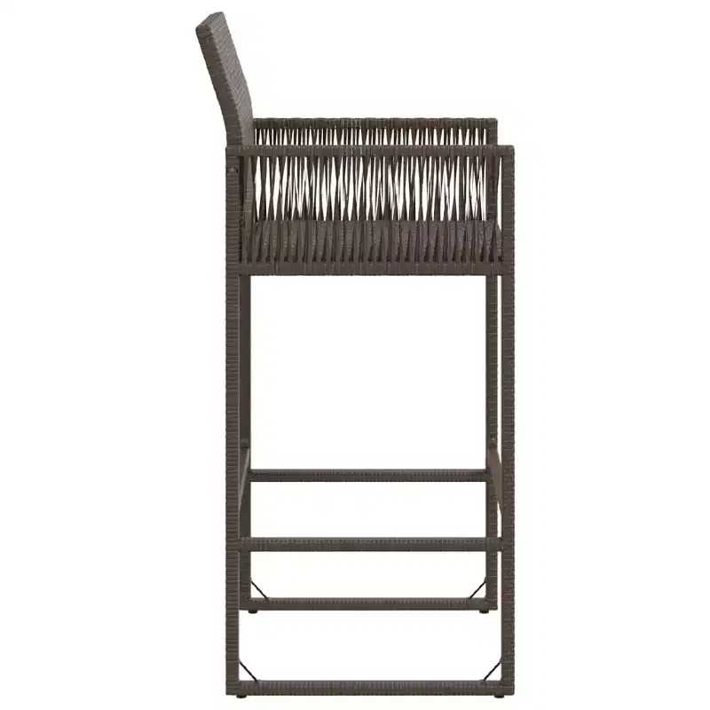 vidaXL Garden Bar Stool PE rattan, powder-coated steel, 100% polyester