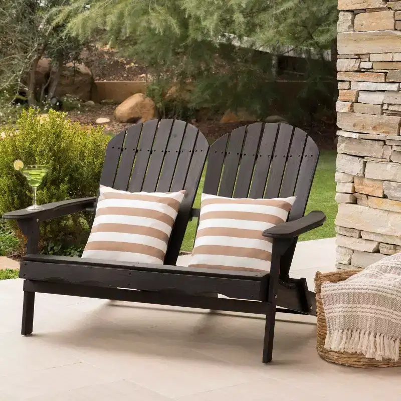 Christopher Knight Home Malibu Outdoor Acacia Wood Folding Adirondack Loveseat