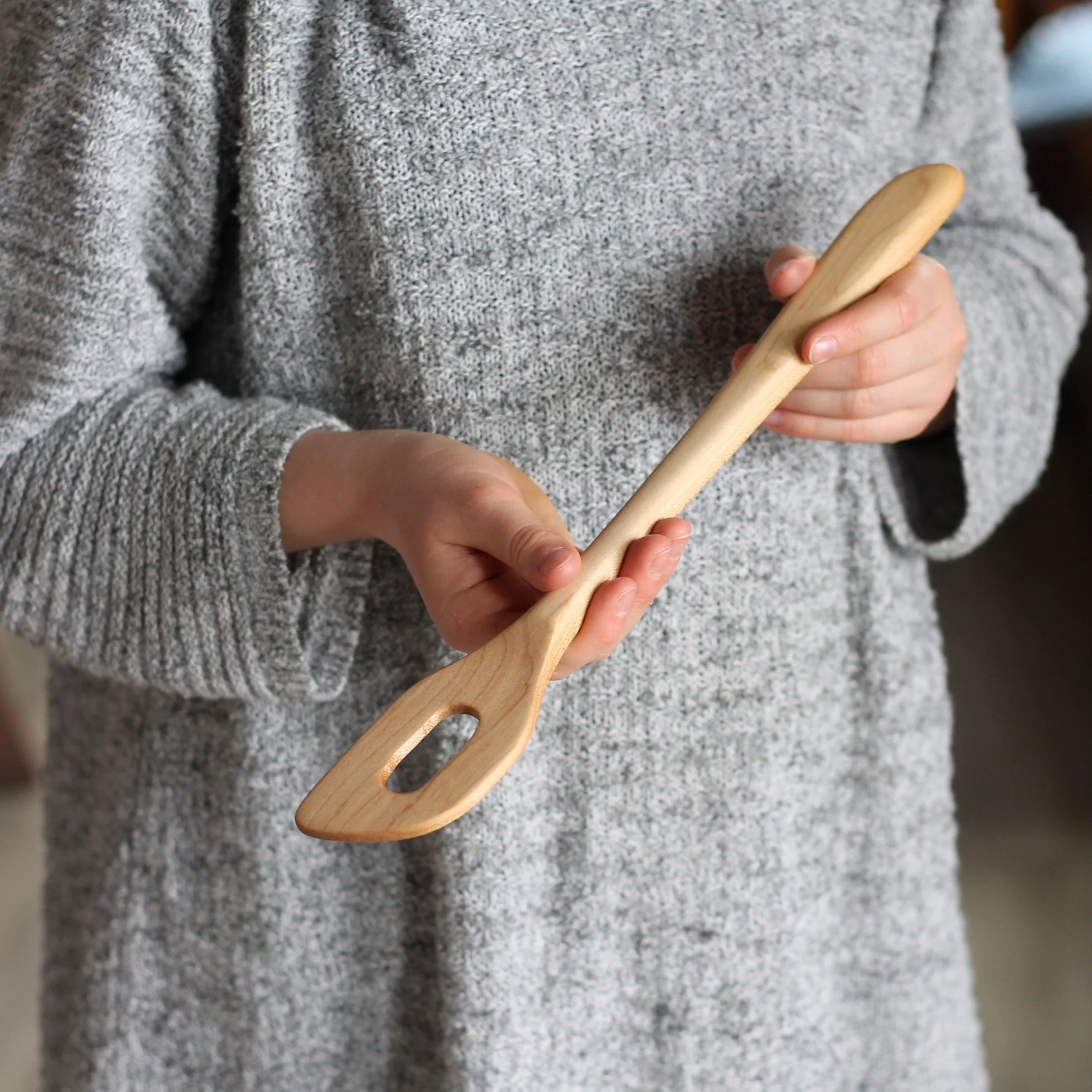 Handmade Wooden Batter Spatula with Hole