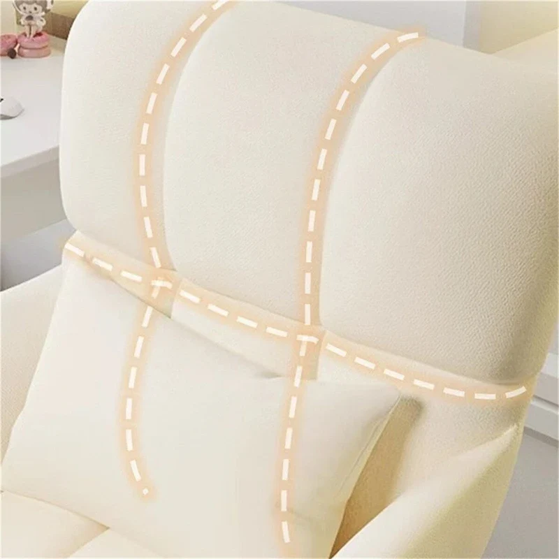 Upholstered Home Office Task Chair with Lumbar Pillow, 360-Degree Swivel, Adjustable Height, Desk Chair