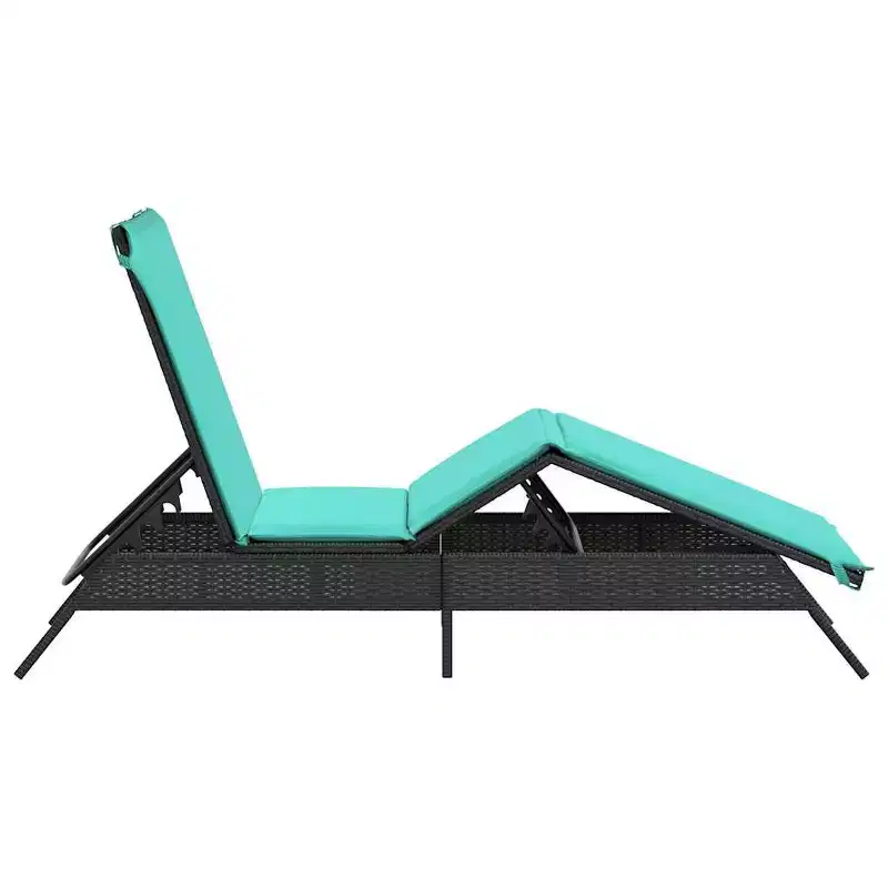 vidaXL Patio Sun Lounger PE rattan Extra Long Adjustable Footrests