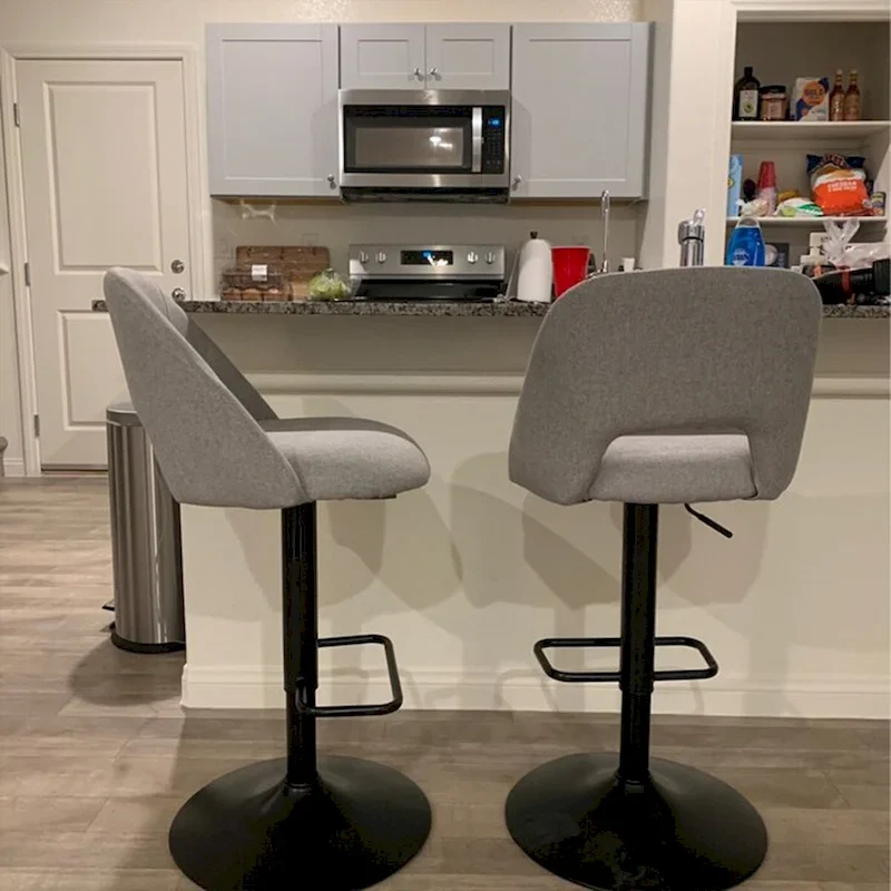17.7 Bigger Base Vinyl Adjustable Height Swivel Bar Stool, Set of 2 - 32x17x17