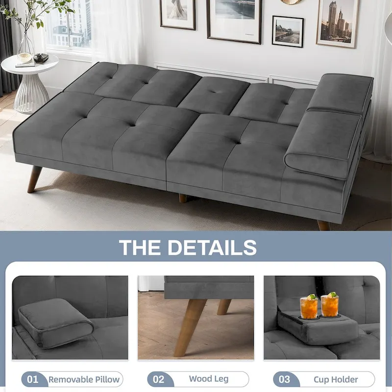 Futzca Futon Couch Sofa Bed, Small Sleeper Sofa Chair Loveseat