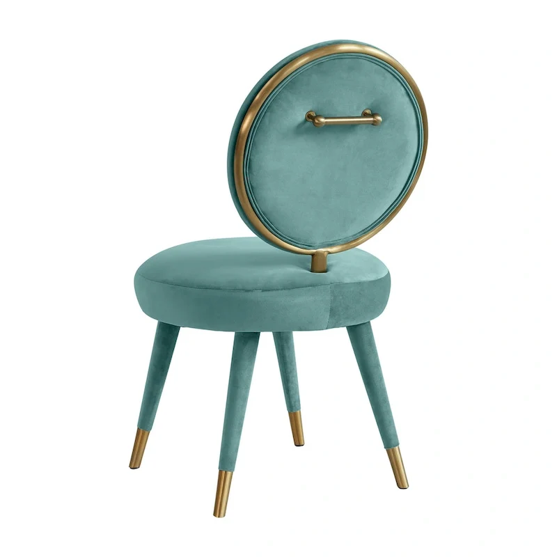 Kylie Oval-back Armless Velvet Dining Chair