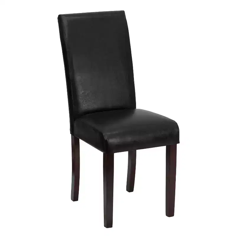 Emma and Oliver Contemporary Panel Back Parson's Chair with High Density Foam Padding and Finished Hardwood Frame
