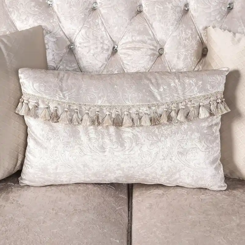 Furniture of America Clarissa Traditional Sofa Set with Button Tufted Back and Accent Pillow