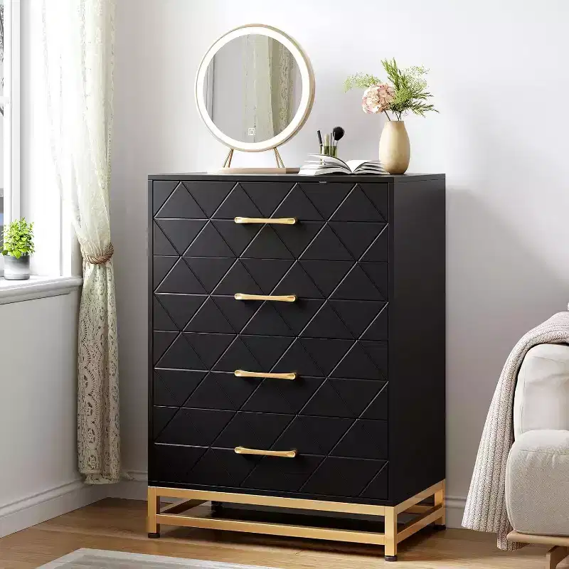 4-Drawer Tall Dresser, Soft-Close Glides, Modern Storage Organizer with Metal Handles for Bedroom & Closet